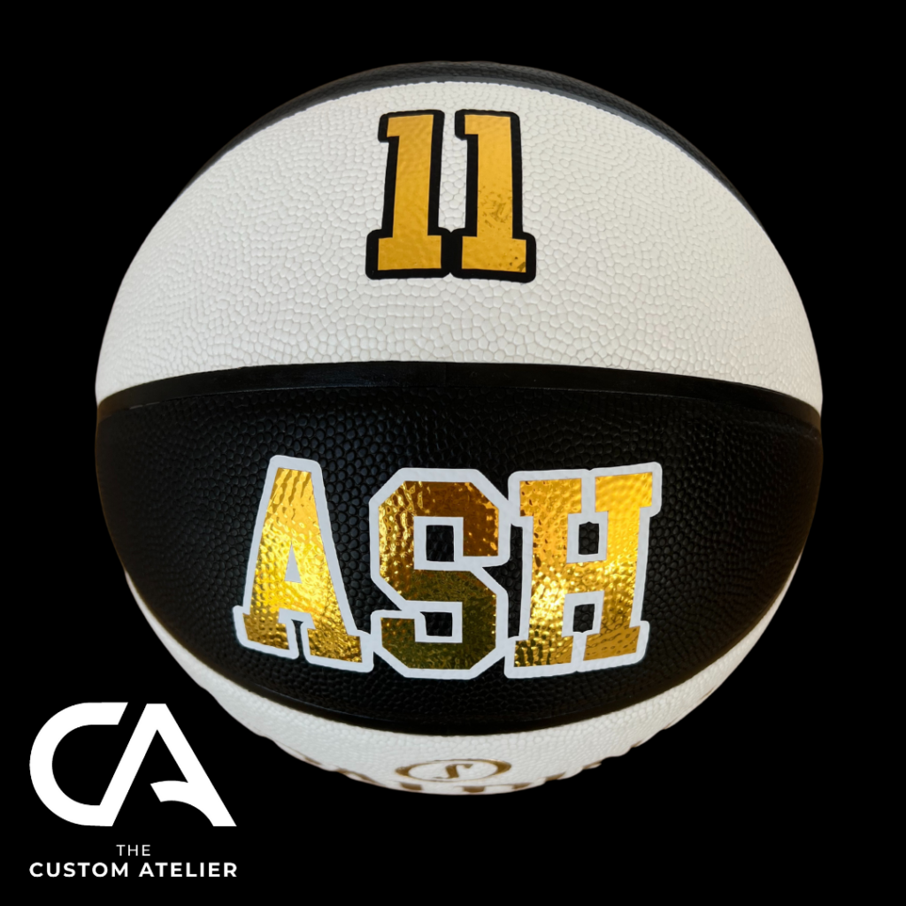 Personalised basketball with team number