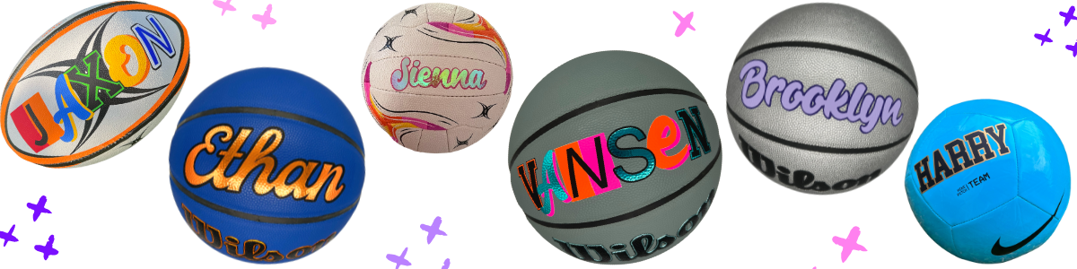 Personalised Balls banner Selection of customised and personalised balls